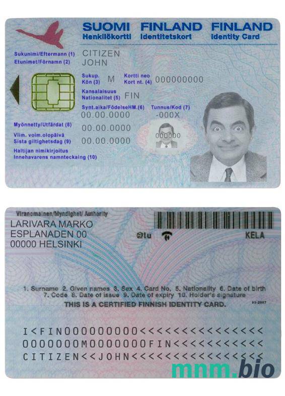 Dowód osobisty Finlandii wersja 2